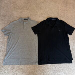 Mens Polo Ralph Lauren Gray Black 100% Cotton Polo Shirt Size XL Bundle